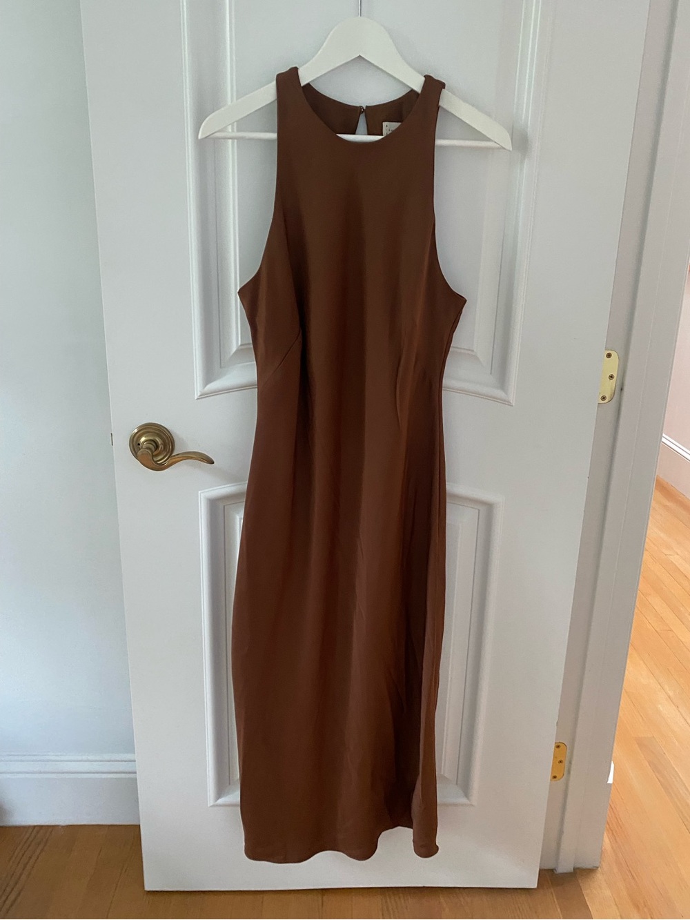 A New Day Brown Sleeveless Maxi Slip Dress Size M Minimalist